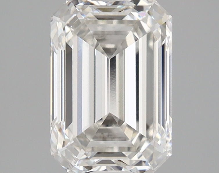 1.6 Carat Emerald Lab Diamond with  Cut Diamond in 14KT  view 1
