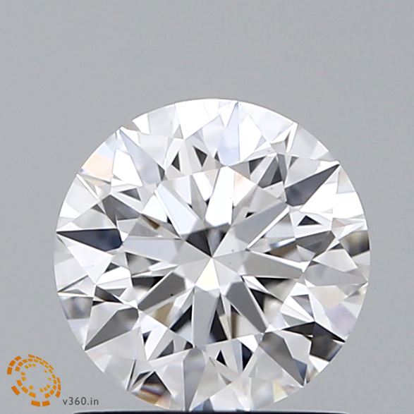 1.2 Carat Round Lab Diamond with  Cut Diamond in 14KT  view 1
