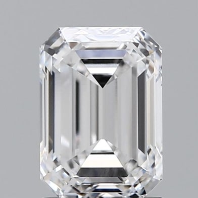 2.01 Carat Emerald Lab Diamond with  Cut Diamond in 14KT  view 1
