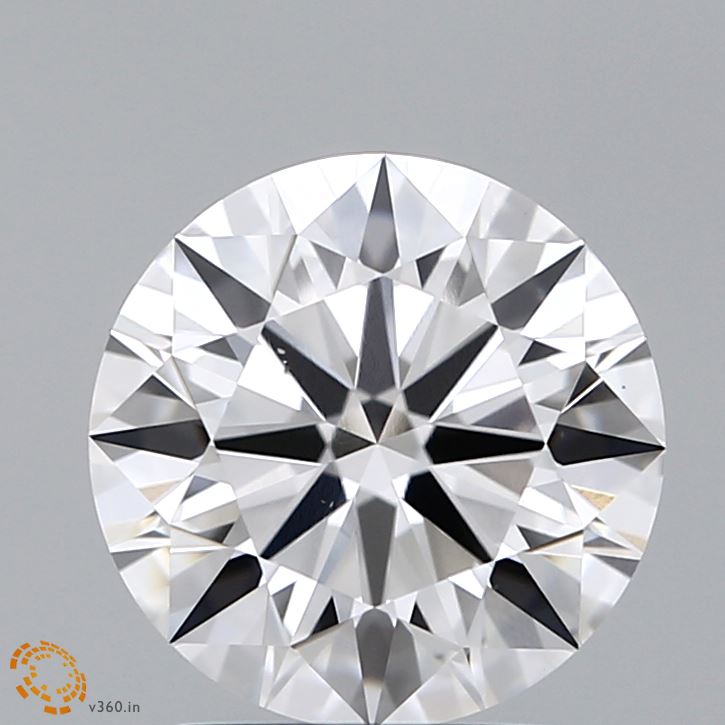 2.51 Carat Round Lab Diamond with  Cut Diamond in 14KT  view 1
