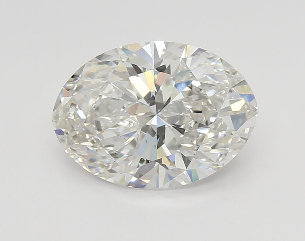 3.14 Carat Oval Lab Diamond with  Cut Diamond in 14KT  view 1
