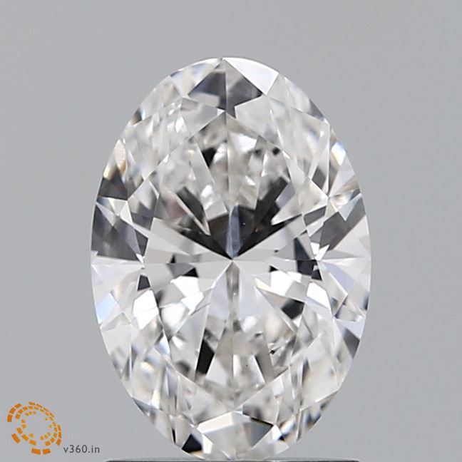 1.5 Carat Oval Lab Diamond with  Cut Diamond in 14KT  view 1

