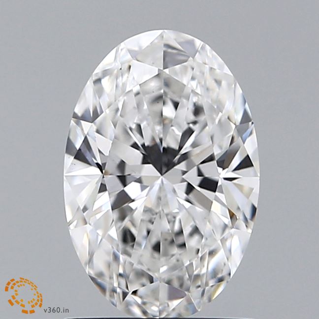1.26 Carat Oval Lab Diamond with  Cut Diamond in 14KT  view 1
