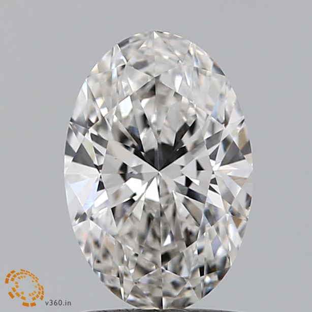 1.26 Carat Oval Lab Diamond with  Cut Diamond in 14KT  view 1
