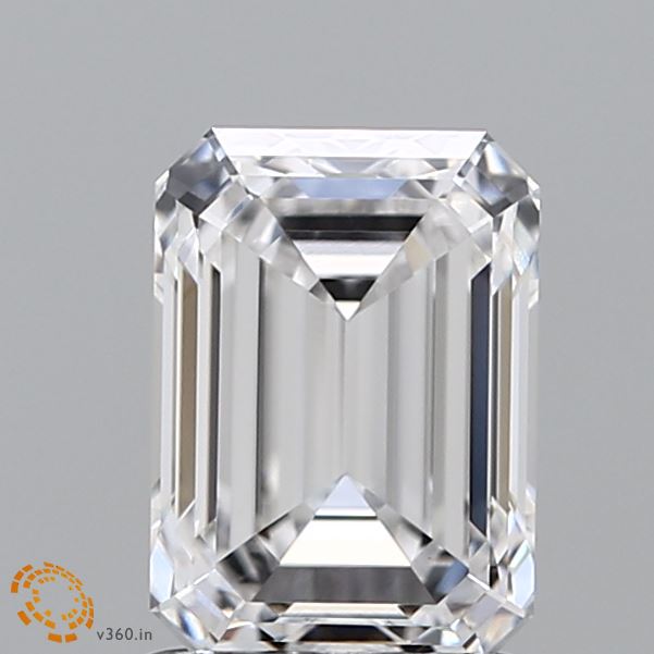 1.63 Carat Emerald Lab Diamond with  Cut Diamond in 14KT  view 1

