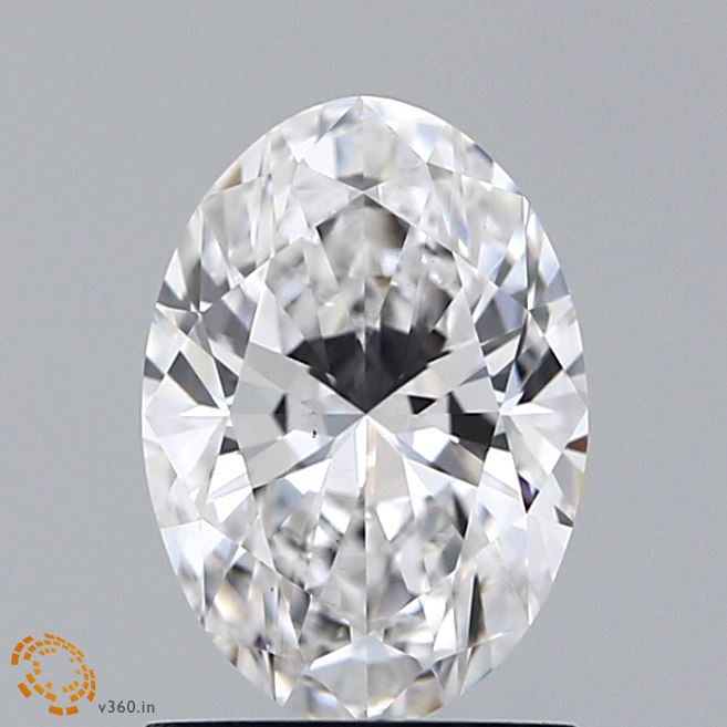 1.25 Carat Oval Lab Diamond with  Cut Diamond in 14KT  view 1
