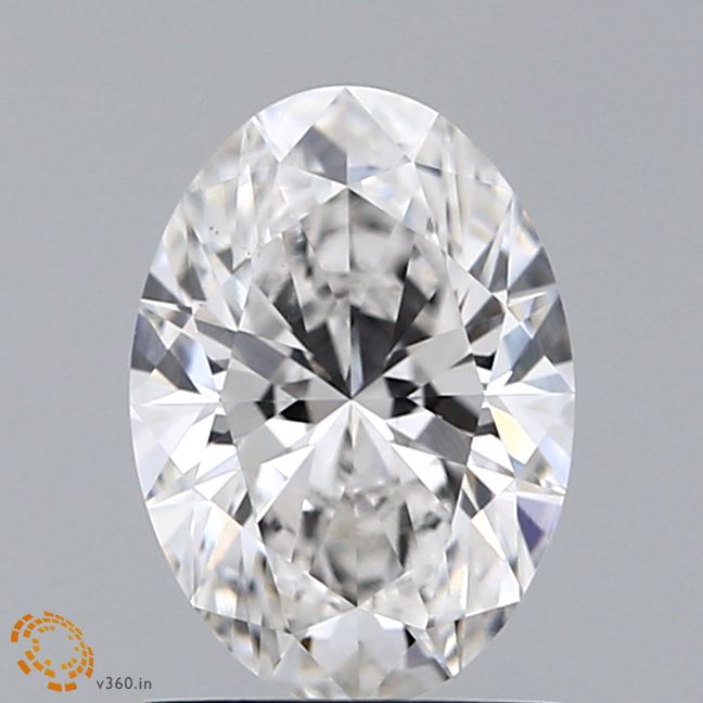 1.3 Carat Oval Lab Diamond with  Cut Diamond in 14KT  view 1
