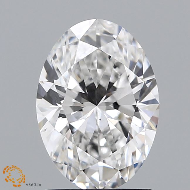1.5 Carat Oval Lab Diamond with  Cut Diamond in 14KT  view 1
