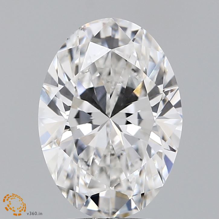 2.53 Carat Oval Lab Diamond with  Cut Diamond in 14KT  view 1

