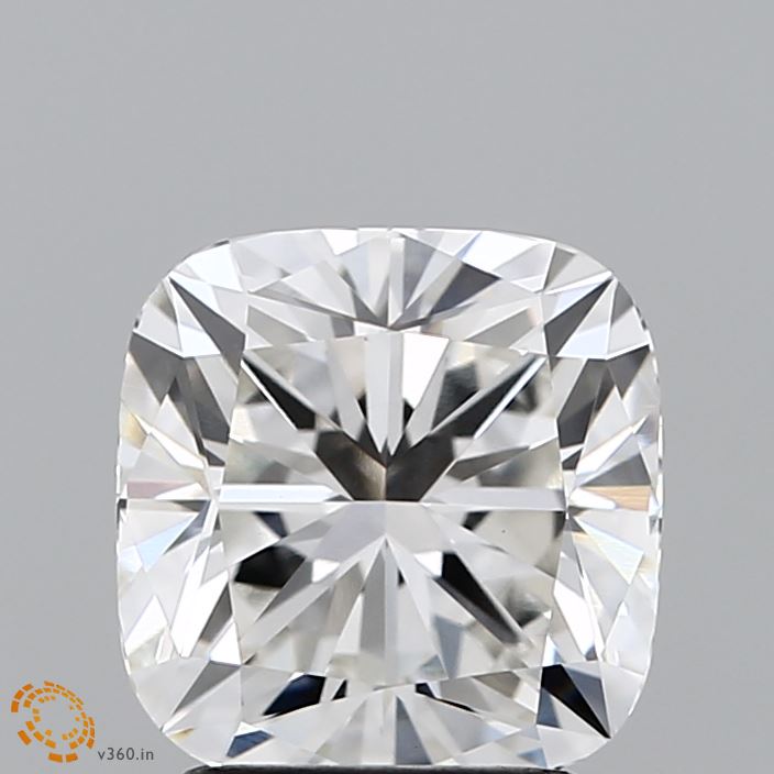 2.53 Carat Cushion Lab Diamond with  Cut Diamond in 14KT  view 1
