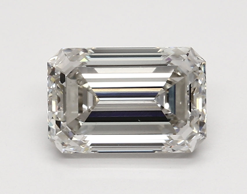 2.54 Carat Emerald Lab Diamond with  Cut Diamond in 14KT  view 1
