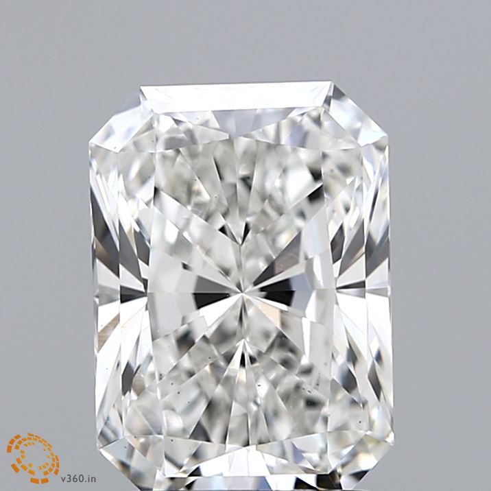 2.5 Carat Radiant Lab Diamond with  Cut Diamond in 14KT  view 1
