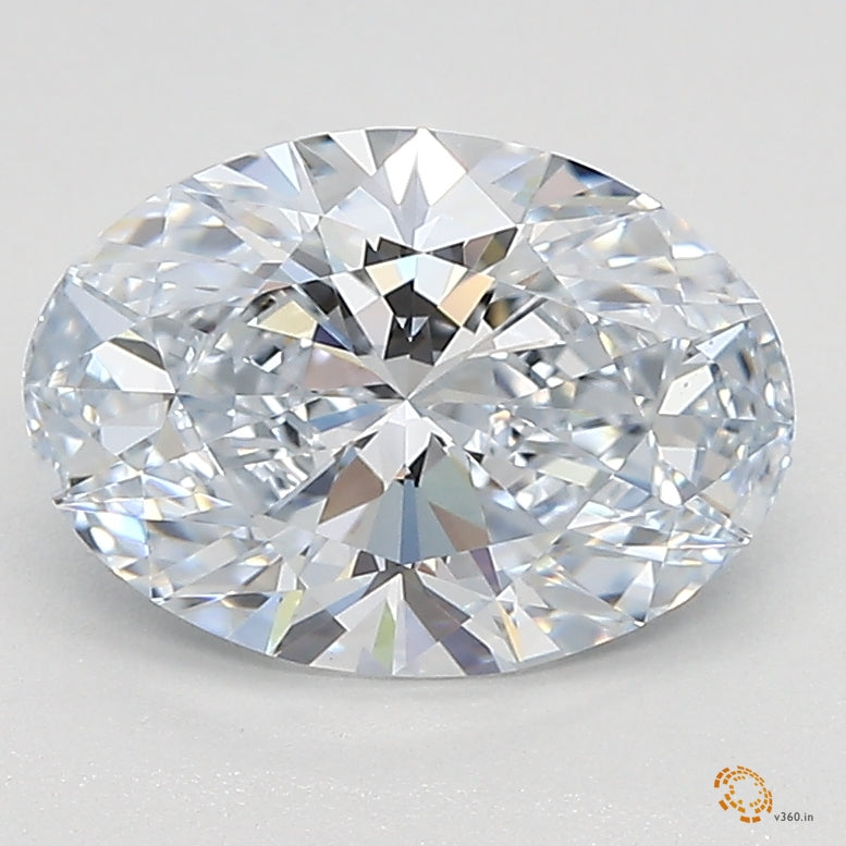 2.03 Carat Oval Lab Diamond with  Cut Diamond in 14KT  view 1
