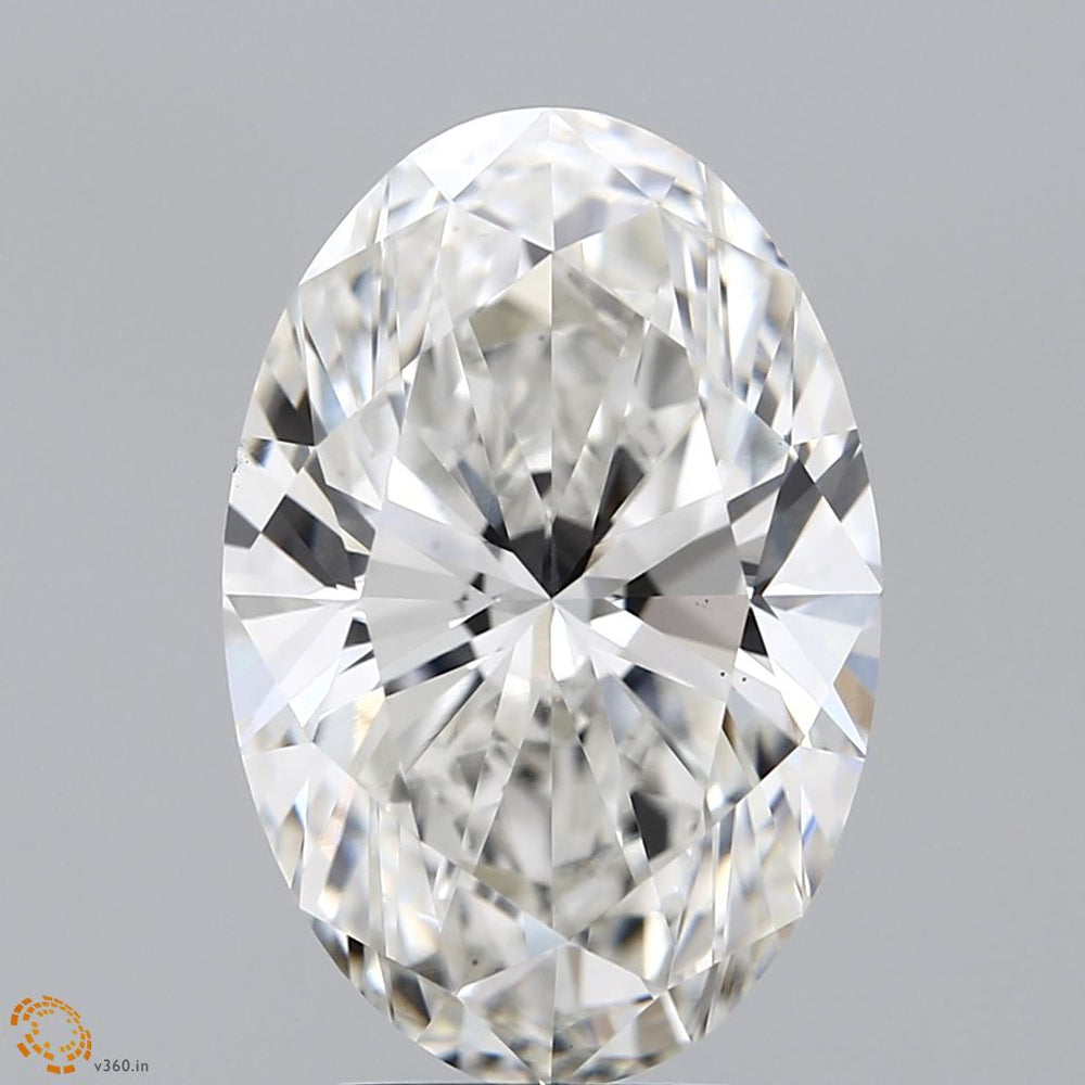 5.12 Carat Oval Lab Diamond with  Cut Diamond in 14KT  view 1

