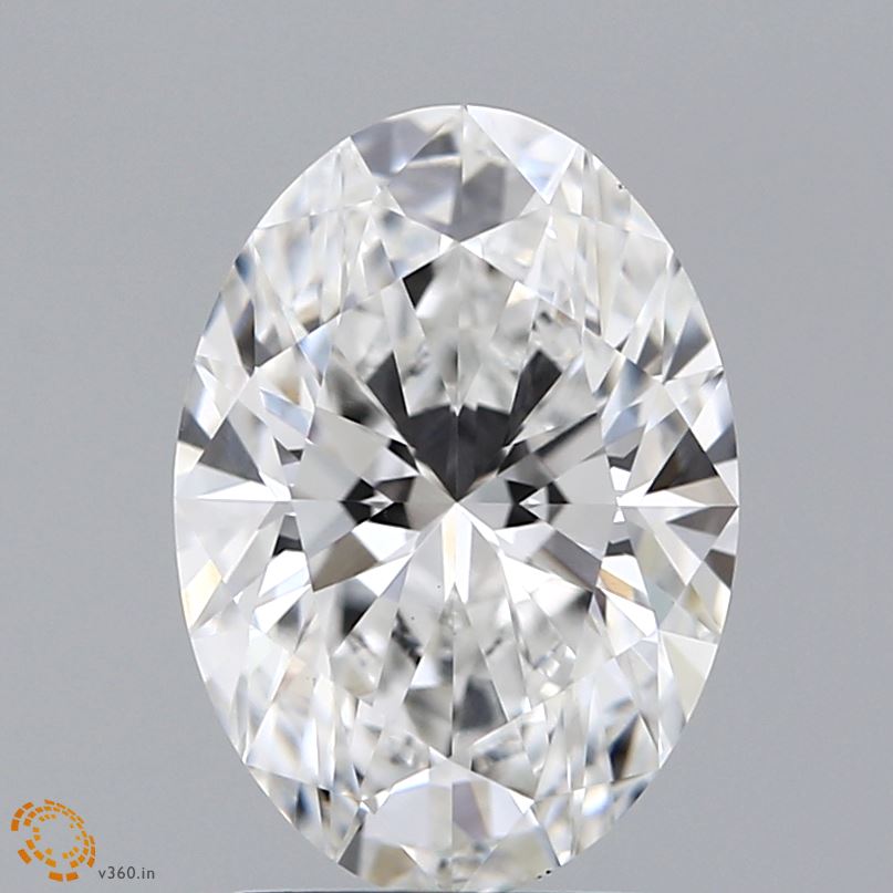 2.52 Carat Oval Lab Diamond with  Cut Diamond in 14KT  view 1

