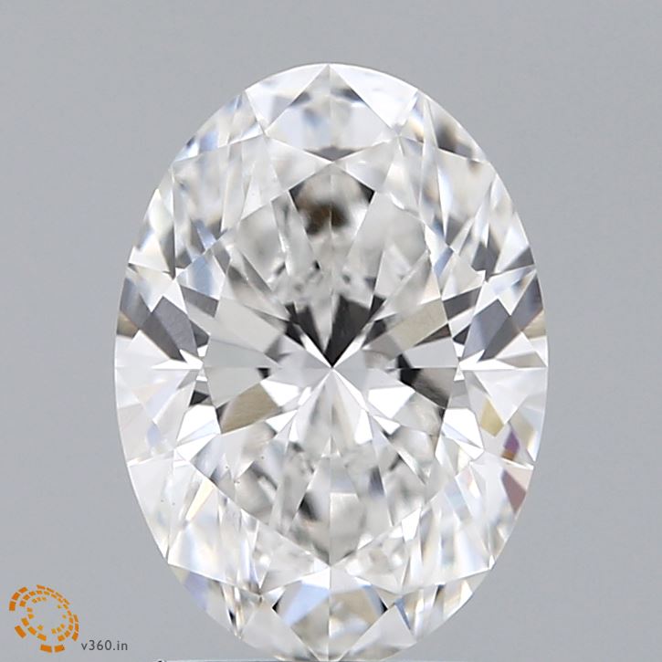 2.01 Carat Oval Lab Diamond with  Cut Diamond in 14KT  view 1
