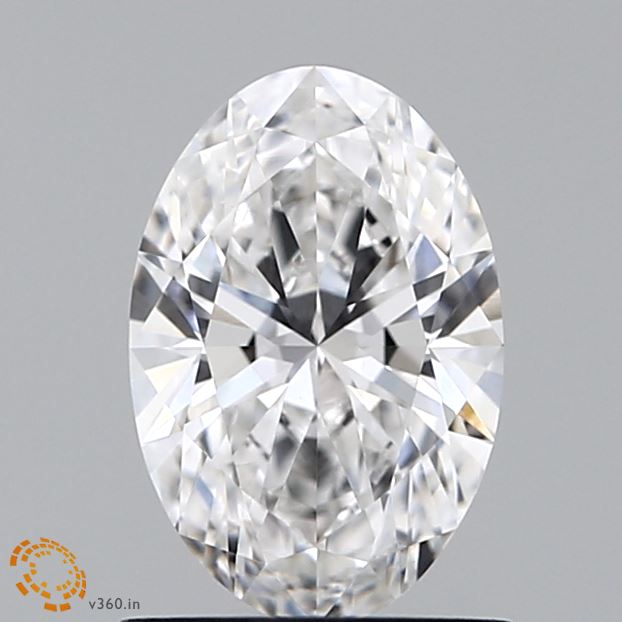 1.07 Carat Oval Lab Diamond with  Cut Diamond in 14KT  view 1
