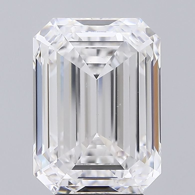 5.25 Carat Emerald Lab Diamond with  Cut Diamond in 14KT  view 1

