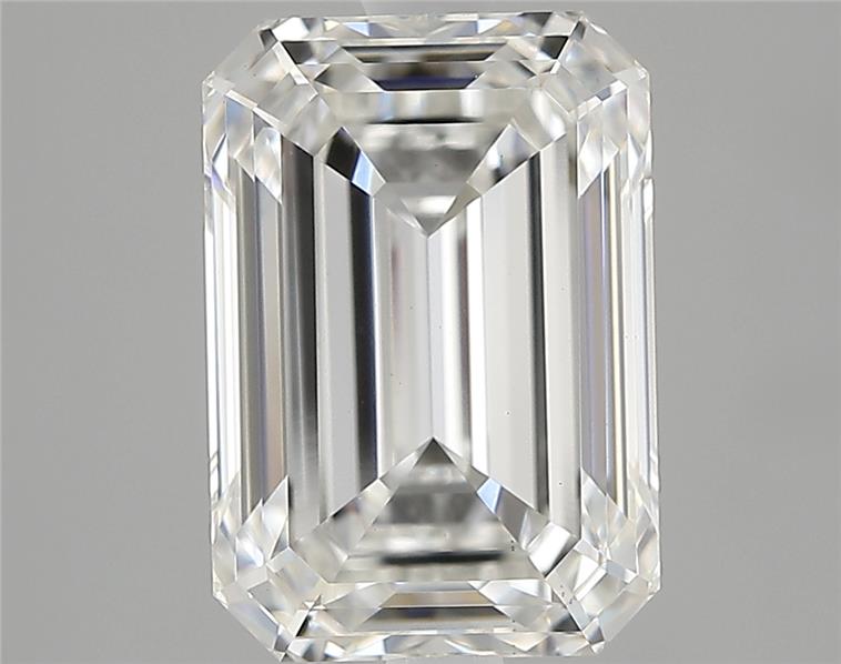 3.0 Carat Emerald Lab Diamond with  Cut Diamond in 14KT  view 1
