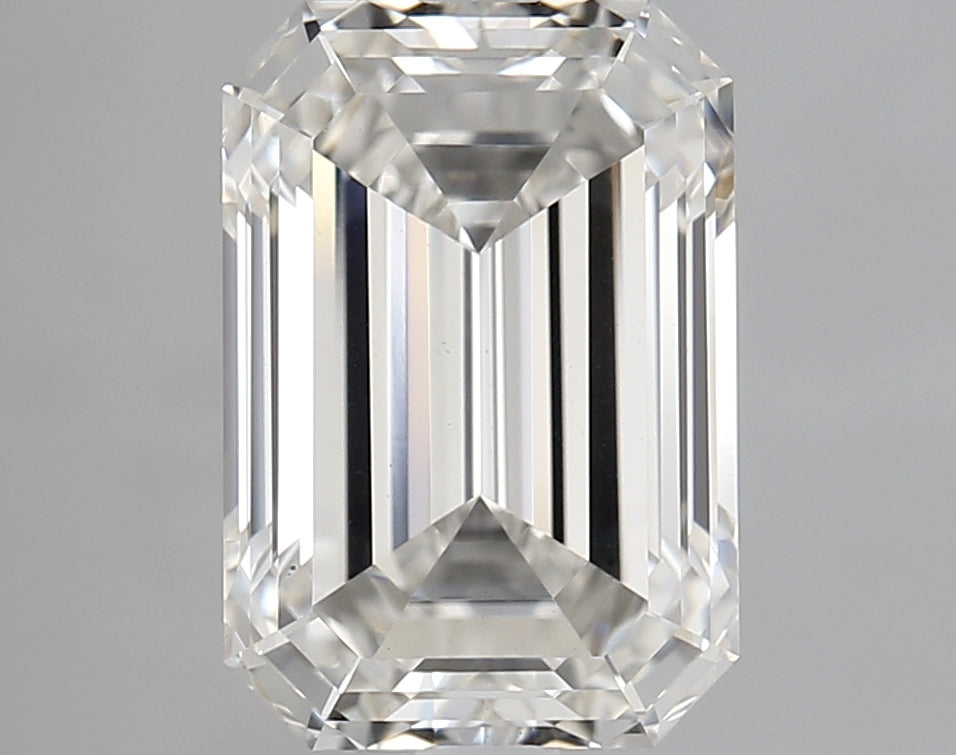 3.1 Carat Emerald Lab Diamond with  Cut Diamond in 14KT  view 1
