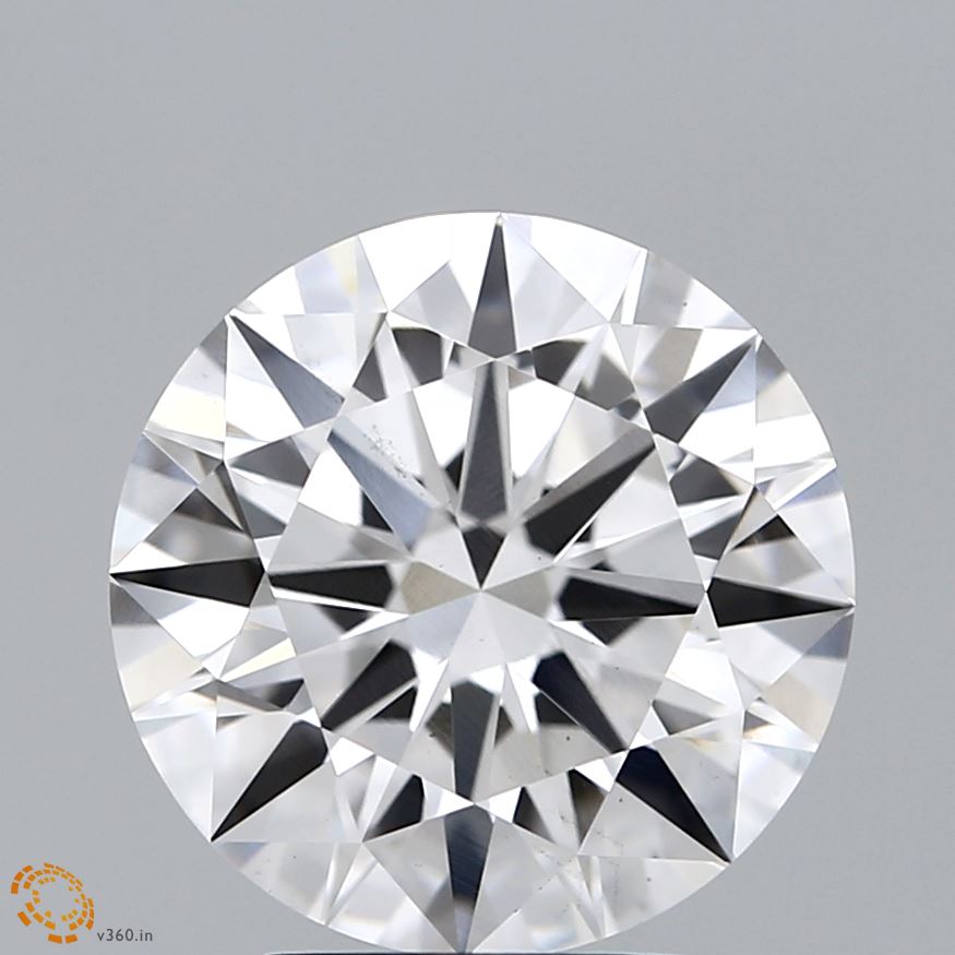 4.12 Carat Round Lab Diamond with  Cut Diamond in 14KT  view 1
