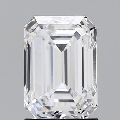 2.0 Carat Emerald Lab Diamond with  Cut Diamond in 14KT  view 1
