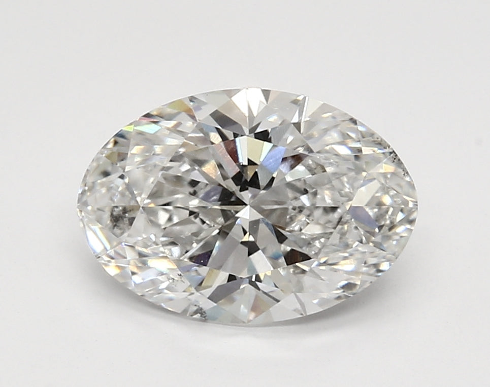 3.0 Carat Oval Lab Diamond with  Cut Diamond in 14KT  view 1
