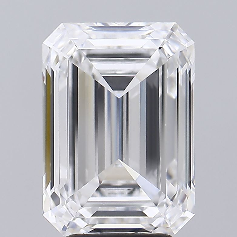 5.51 Carat Emerald Lab Diamond with  Cut Diamond in 14KT  view 1
