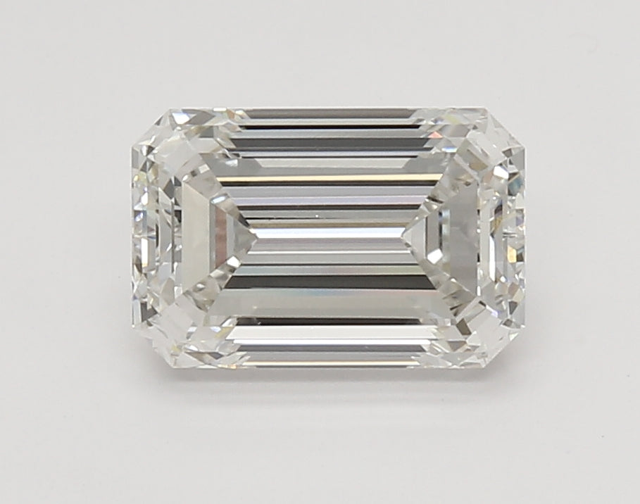 2.38 Carat Emerald Lab Diamond with  Cut Diamond in 14KT  view 1

