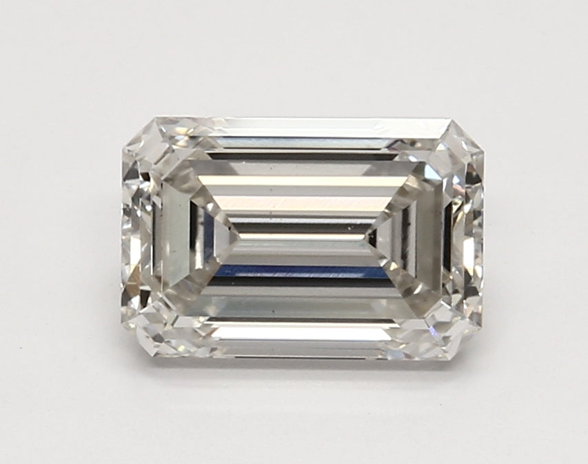 2.27 Carat Emerald Lab Diamond with  Cut Diamond in 14KT  view 1
