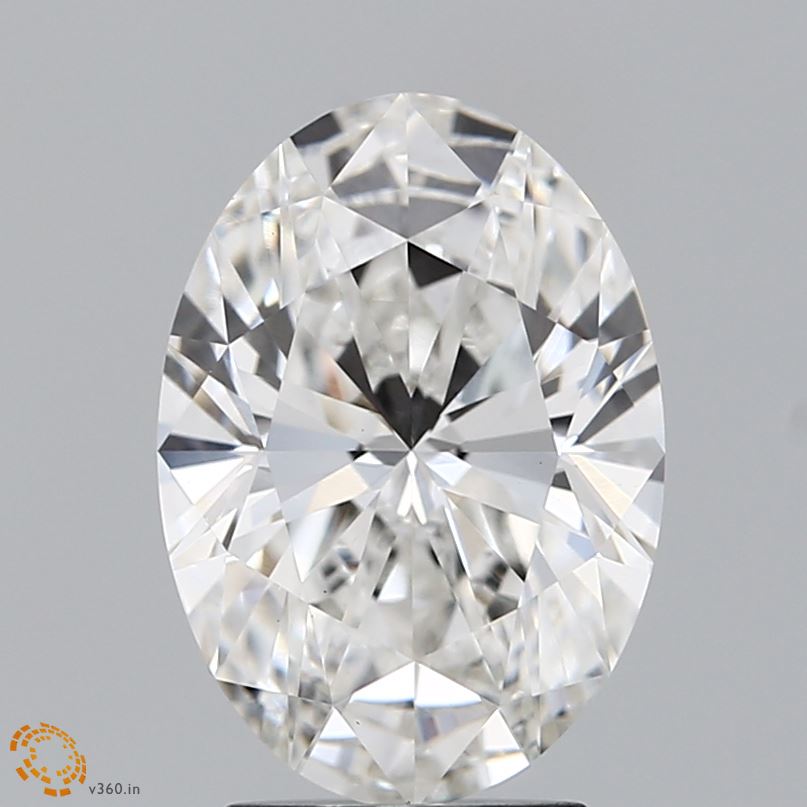 3.2 Carat Oval Lab Diamond with  Cut Diamond in 14KT  view 1
