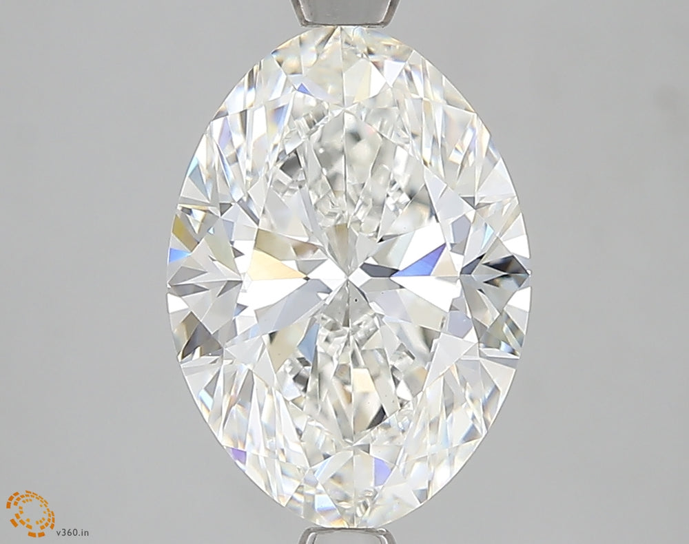 3.01 Carat Oval Lab Diamond with  Cut Diamond in 14KT  view 1
