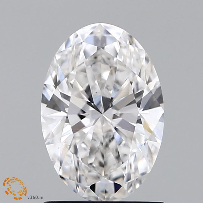 1.25 Carat Oval Lab Diamond with  Cut Diamond in 14KT  view 1
