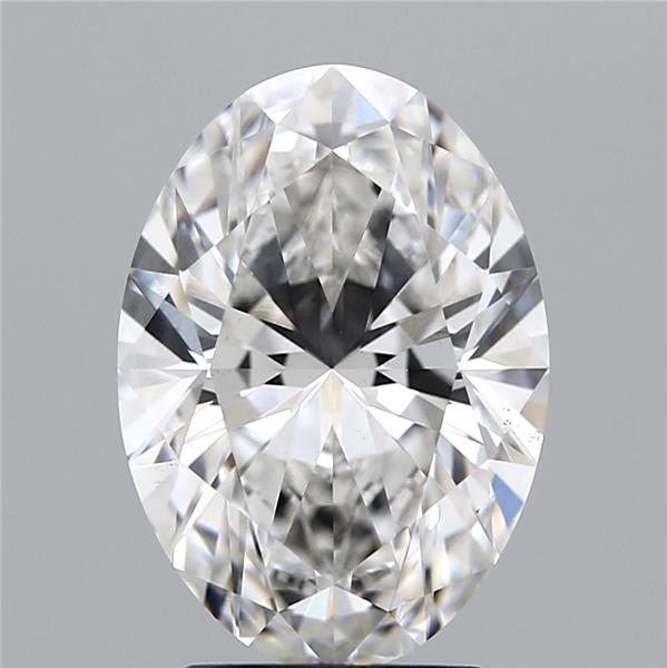 3.08 Carat Oval Lab Diamond with  Cut Diamond in 14KT  view 1
