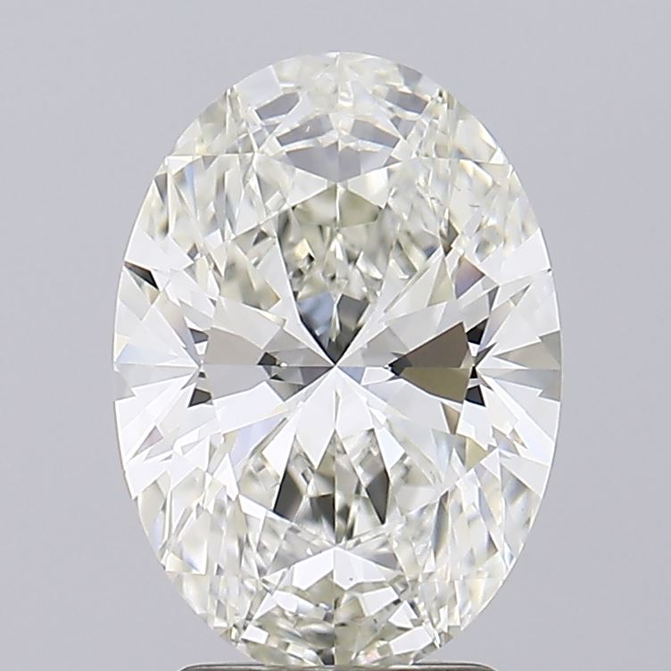 2.7 Carat Oval Lab Diamond with  Cut Diamond in 14KT  view 1
