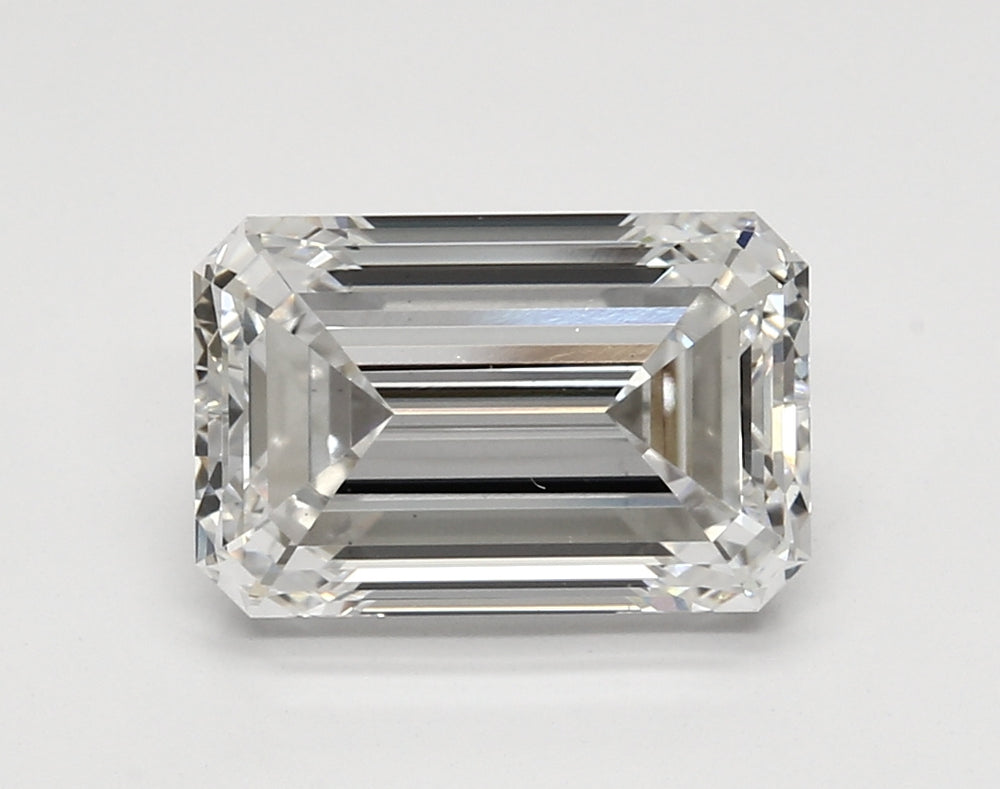 4.5 Carat Emerald Lab Diamond with  Cut Diamond in 14KT  view 1
