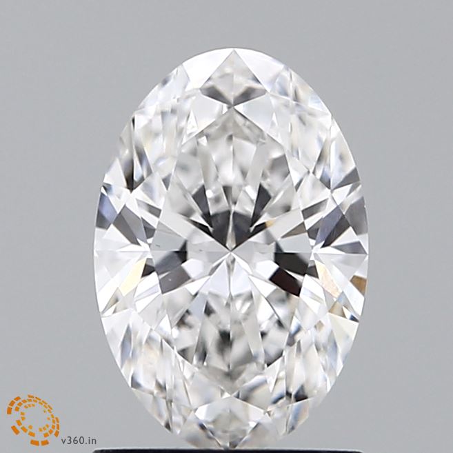 1.29 Carat Oval Lab Diamond with  Cut Diamond in 14KT  view 1
