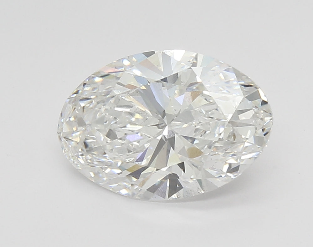 3.18 Carat Oval Lab Diamond with  Cut Diamond in 14KT  view 1
