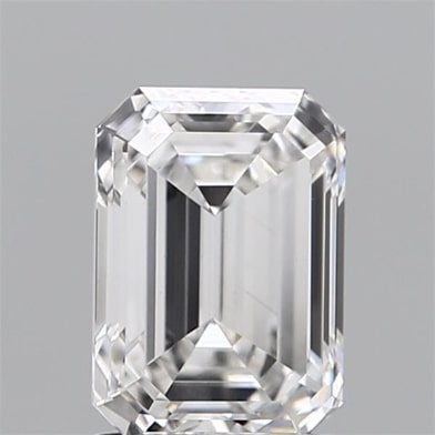 1.51 Carat Emerald Lab Diamond with  Cut Diamond in 14KT  view 1
