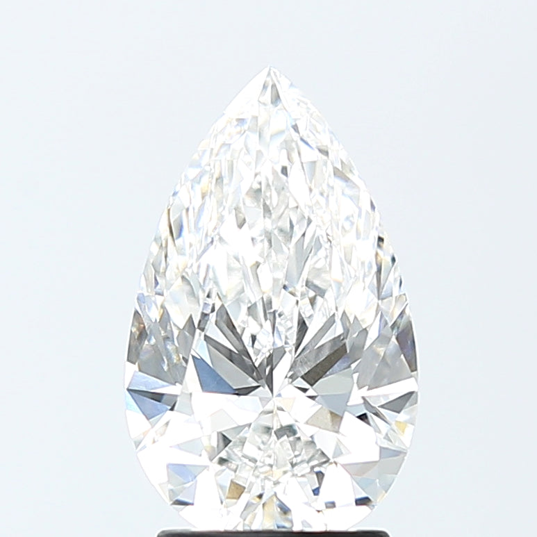 2.5 Carat Pear Lab Diamond with  Cut Diamond in 14KT  view 1
