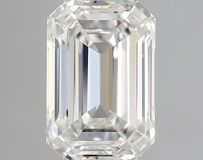 1.01 Carat Emerald Lab Diamond with  Cut Diamond in 14KT  view 1

