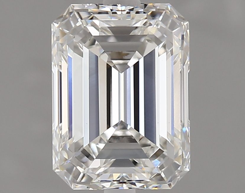 2.01 Carat Emerald Lab Diamond with  Cut Diamond in 14KT  view 1
