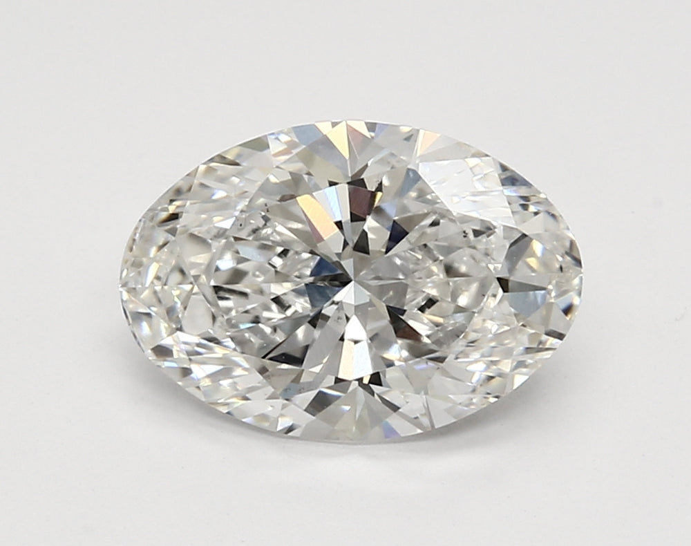 3.22 Carat Oval Lab Diamond with  Cut Diamond in 14KT  view 1
