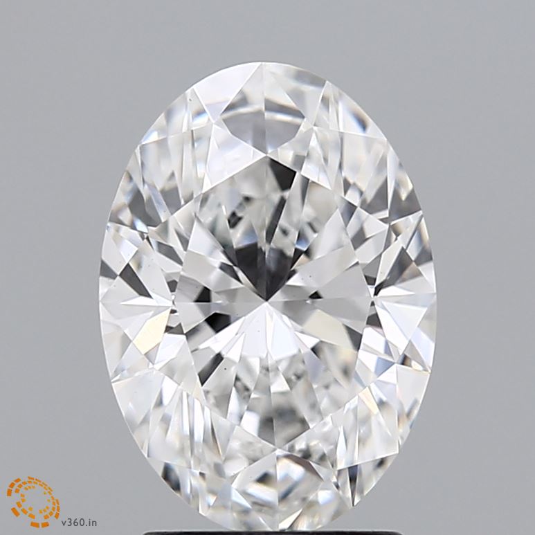 2.4 Carat Oval Lab Diamond with  Cut Diamond in 14KT  view 1

