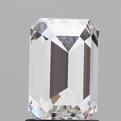 1.51 Carat Emerald Lab Diamond with  Cut Diamond in 14KT  view 1
