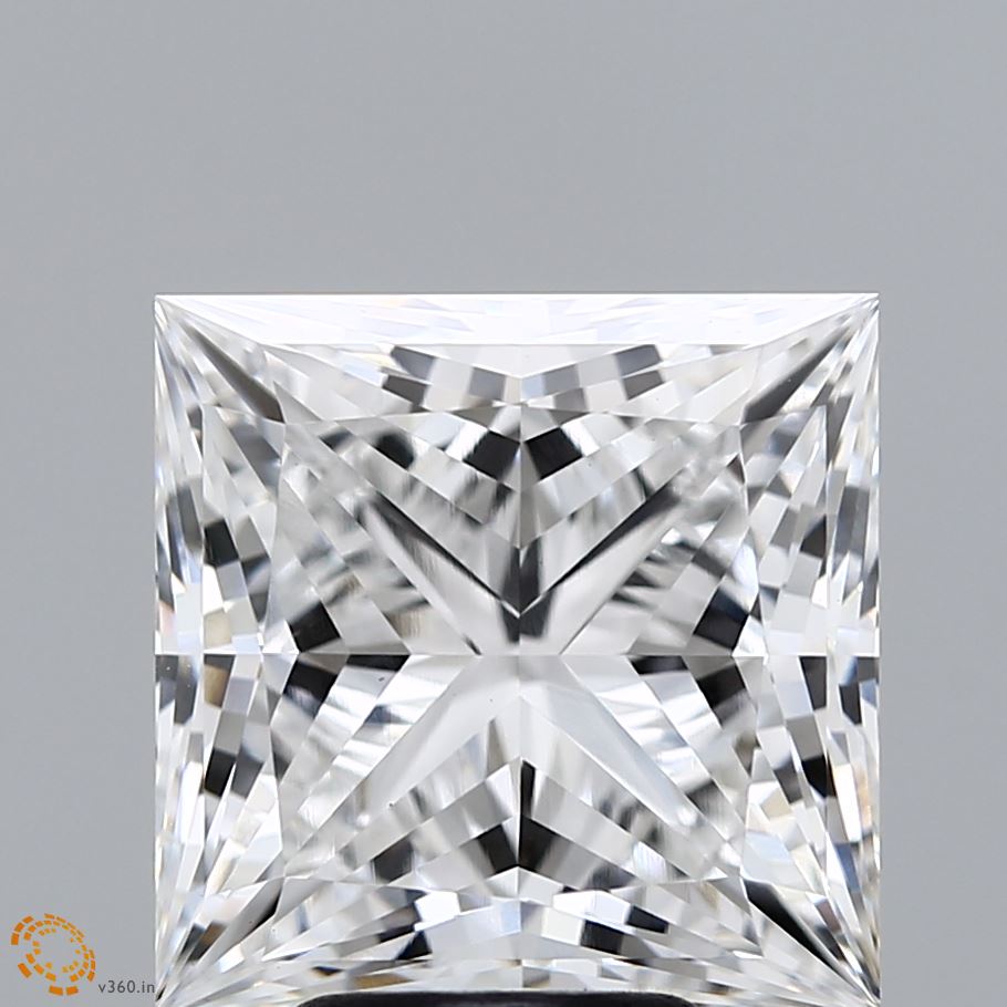 6.26 Carat Princess Lab Diamond with  Cut Diamond in 14KT  view 1
