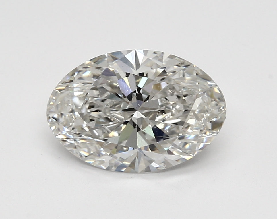 2.34 Carat Oval Lab Diamond with  Cut Diamond in 14KT  view 1
