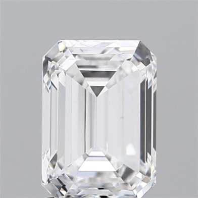 2.0 Carat Emerald Lab Diamond with  Cut Diamond in 14KT  view 1
