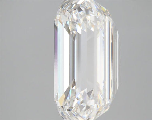 4.54 Carat Emerald Lab Diamond with  Cut Diamond in 14KT  view 1

