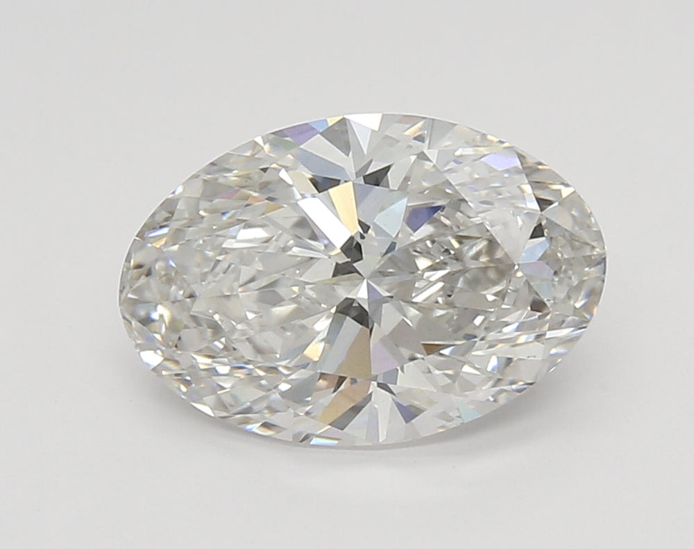 3.19 Carat Oval Lab Diamond with  Cut Diamond in 14KT  view 1
